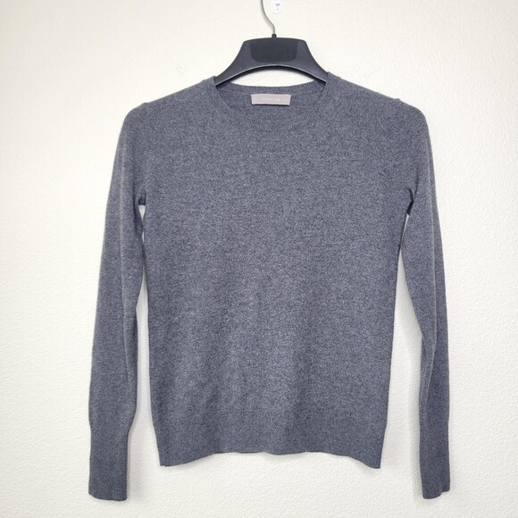 EVERLANE Cashmere Blend Gray Crewneck Sweater Women's Size XXS Long Sleeve Soft - Picture 1 of 9